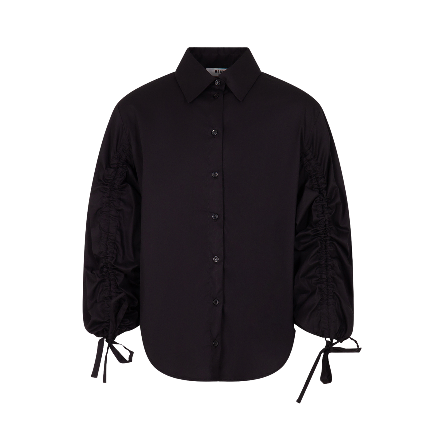 MSGM Black Structured Puff Sleeve Shirt