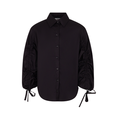 MSGM Black Structured Puff Sleeve Shirt