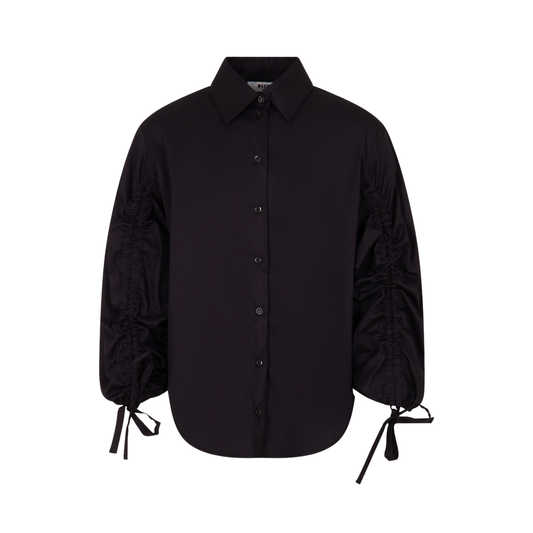 MSGM Black Structured Puff Sleeve Shirt