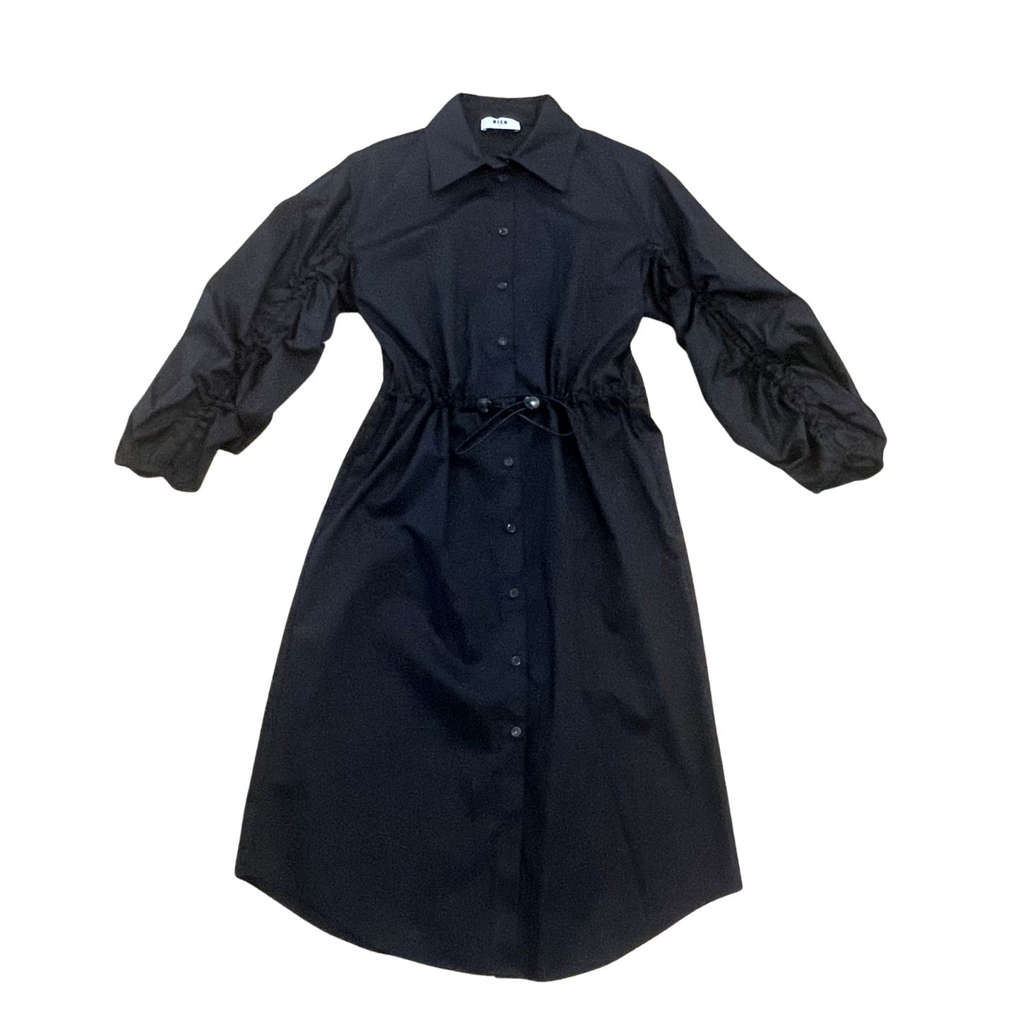 MSGM Black Structured Puff Sleeve Dress