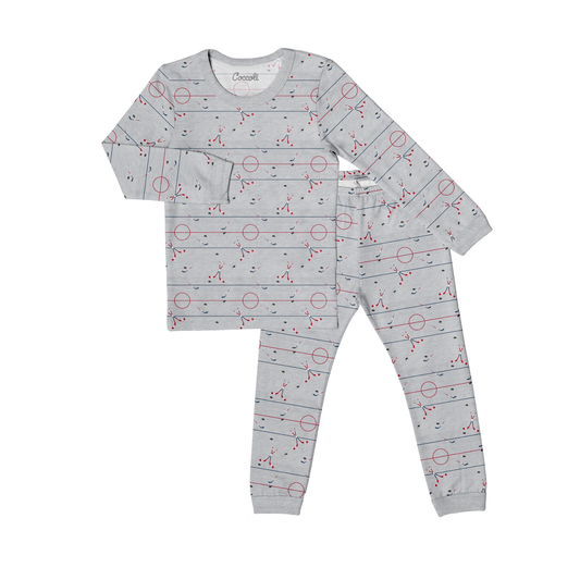 Coccoli Grey Ice Rink Long Sleeve Modal Pajama