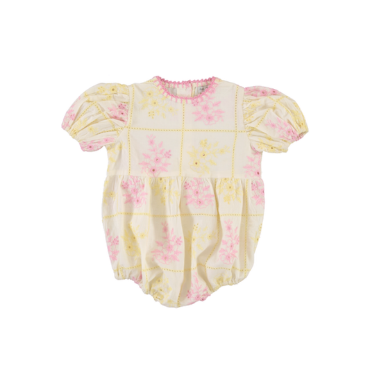 Bebe Organic Patchwork Embroidery Alba Romper