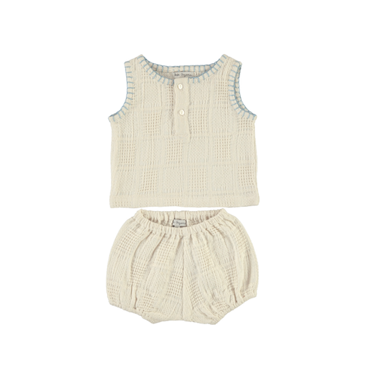 Bebe Organic Natural Squares Sky Baby Set