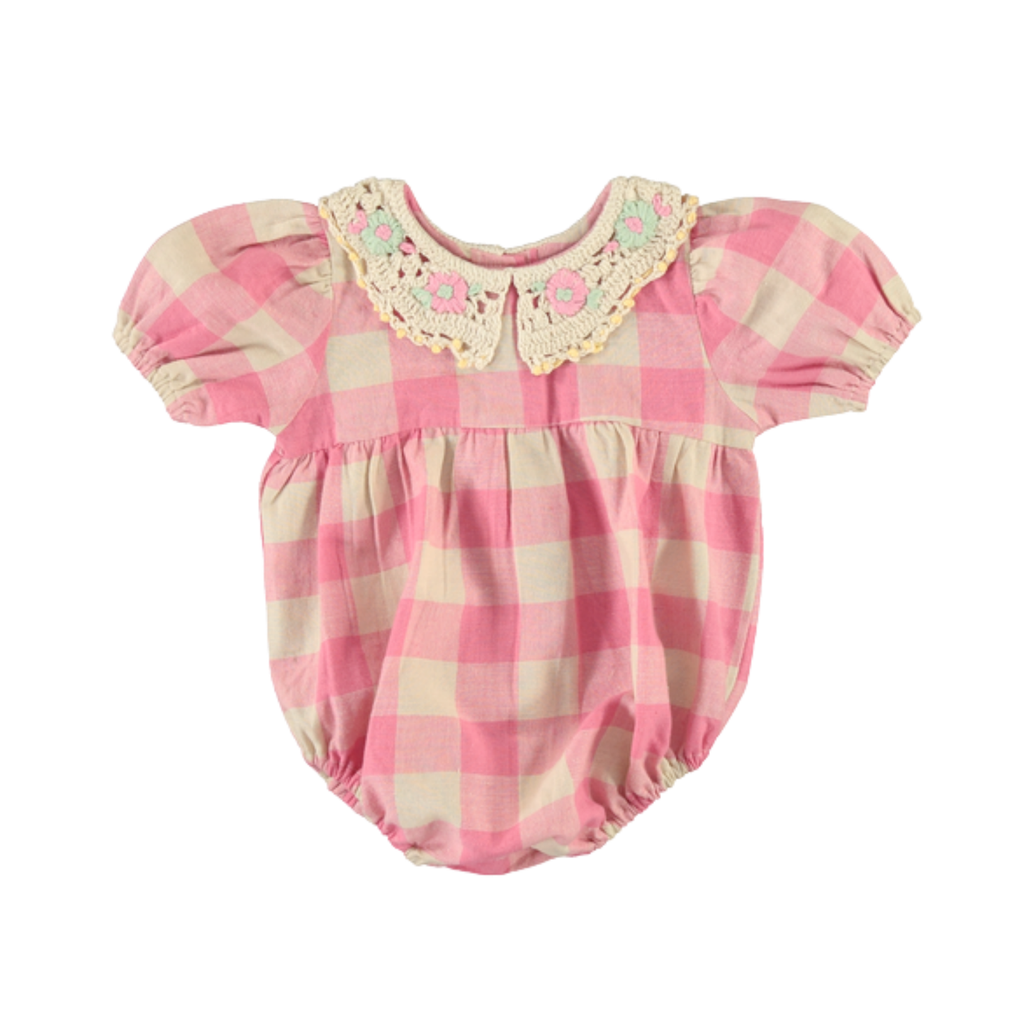 Bebe Organic Bombom Check Anais Romper