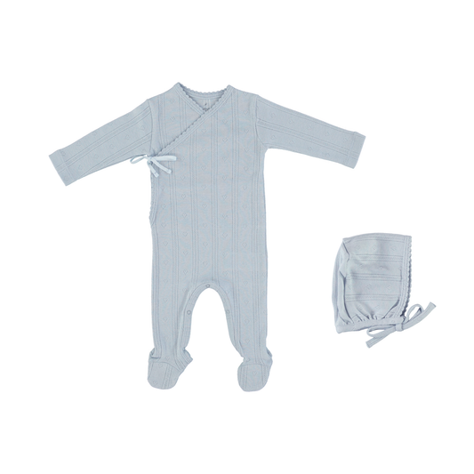 Bebe Organic Atlantic Bebe Wrap Footie With Bonnet