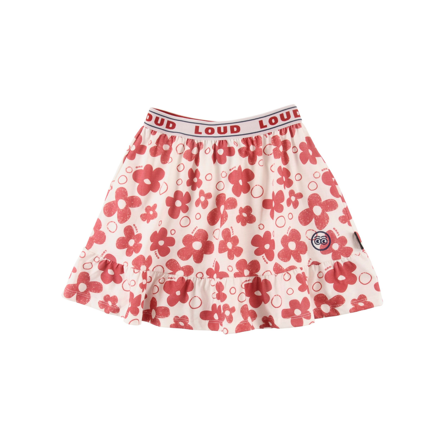 Loud Flower Aop Notes Ruffle Short Skirt
