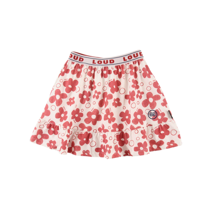 Loud Flower Aop Notes Ruffle Short Skirt