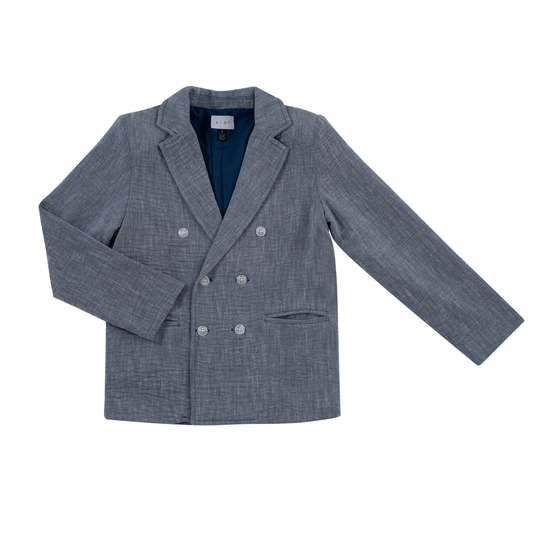 Klai Navy Herringbone Blazer