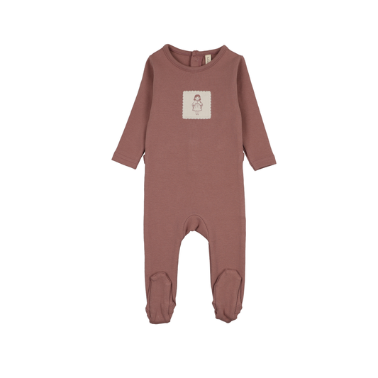 Lilette Mauve Graphic Tag Footie