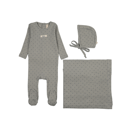 Lilette Light Blue Floret Print Layette Set