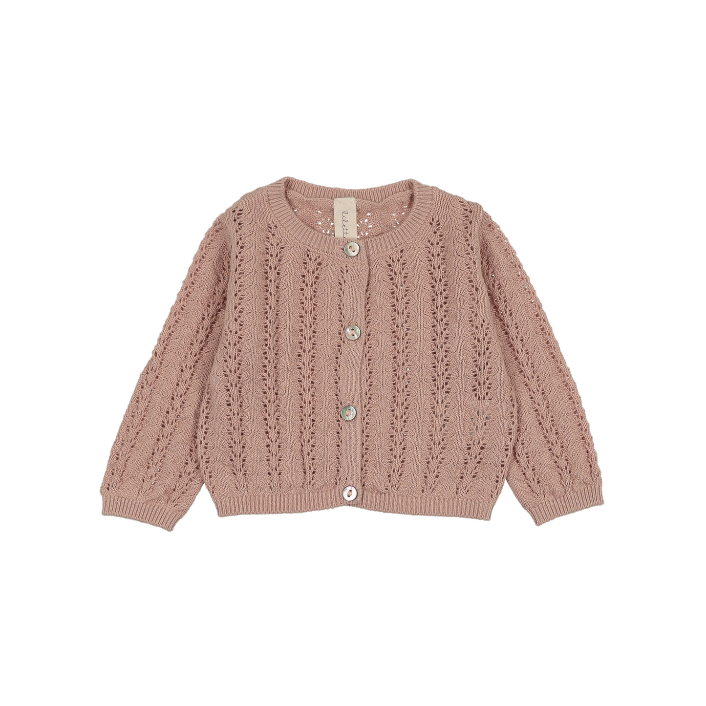 Lilette Dusty Pink Crochet Knit Shrug