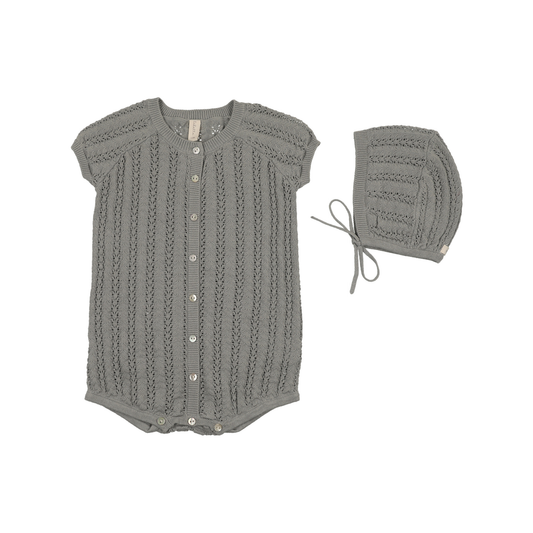 Lilette Light Blue Crochet Knit Romper