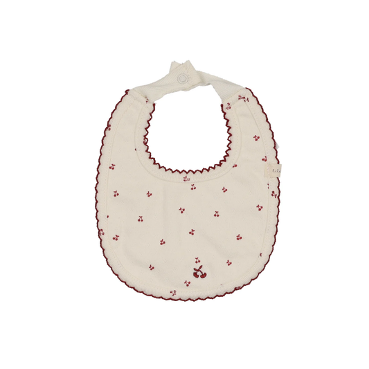 Lilette Cream/Pink Cherry Pointelle Bib