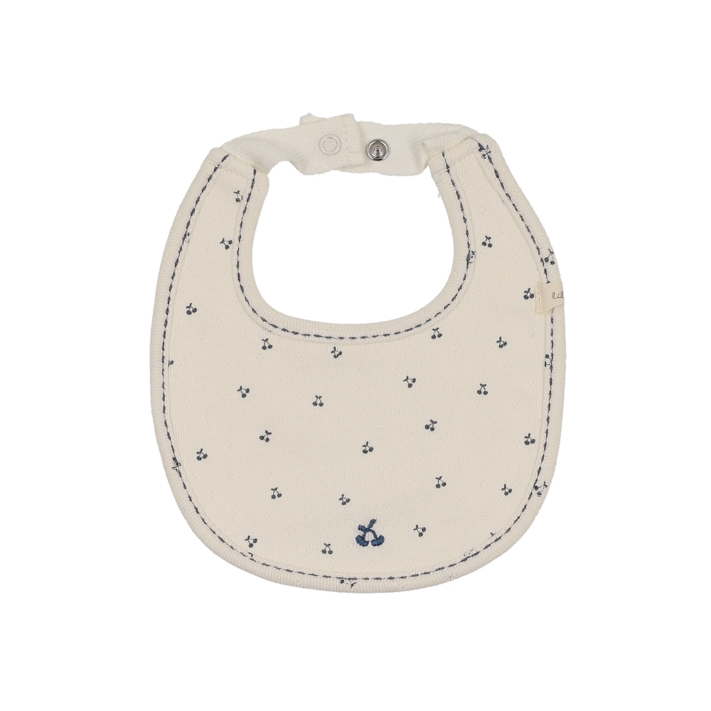 Lilette Cream/Blue Cherry Pointelle Bib