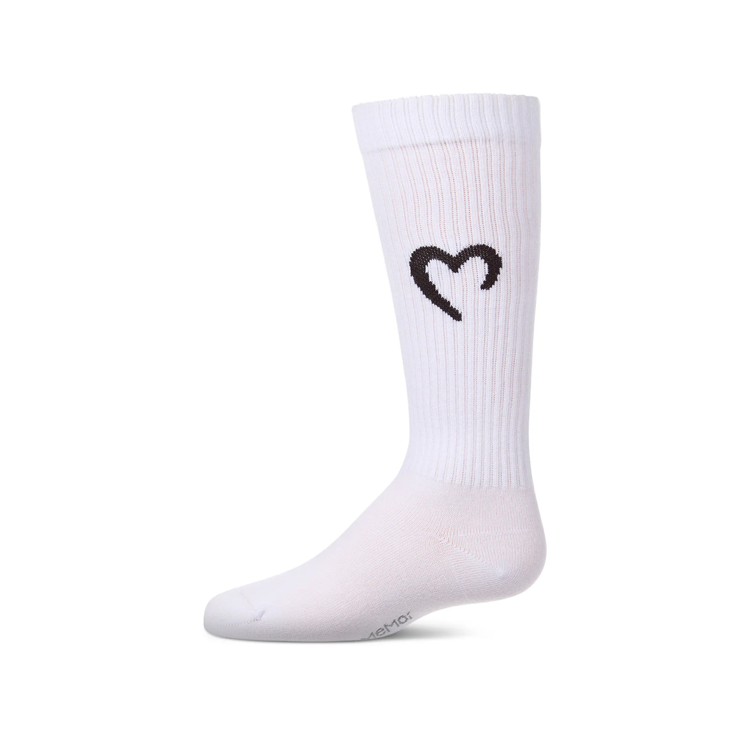 Memoi White Open Heart Knee High