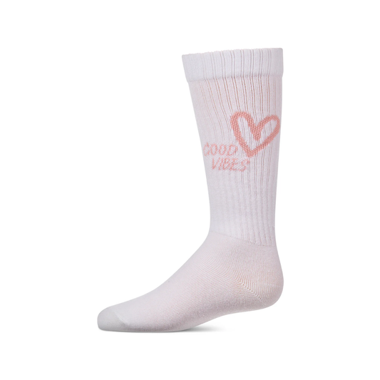 Memoi Blush Good Vibes Heart Knee High