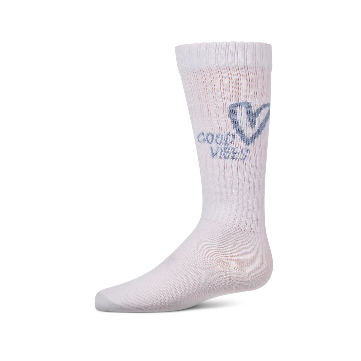 Memoi Blue Good Vibes Heart Knee High