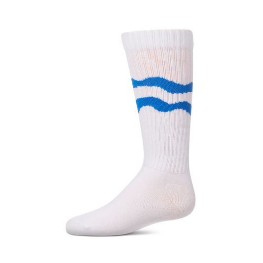 Memoi Neon Blue Double Wave Knee High