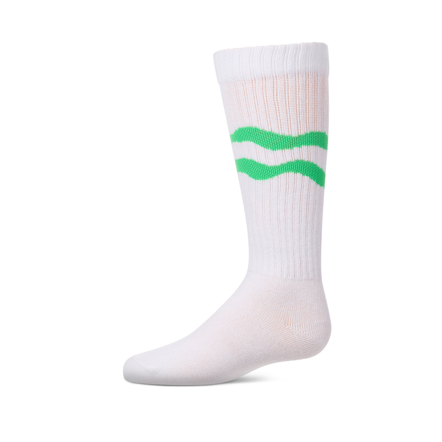 Memoi Neon Green Double Wave Knee High