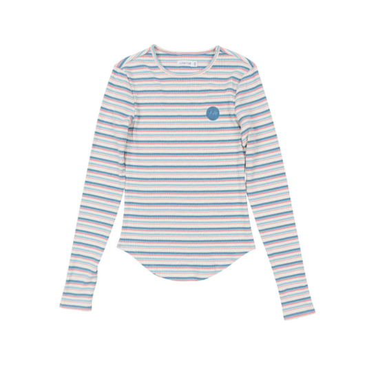 Luna Mae Mid Blue Ella Long Sleeve Top