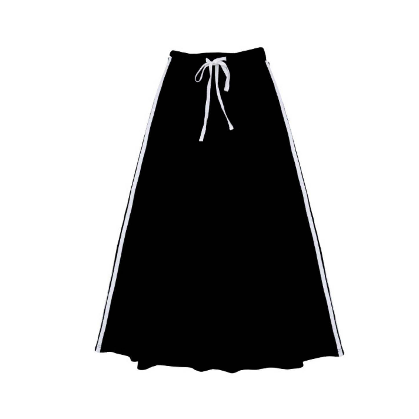 Luna Mae Black Varsity Stripe Midi Skirt