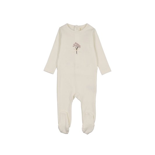 Lilette Cream Bouquet Graphic Footie Set