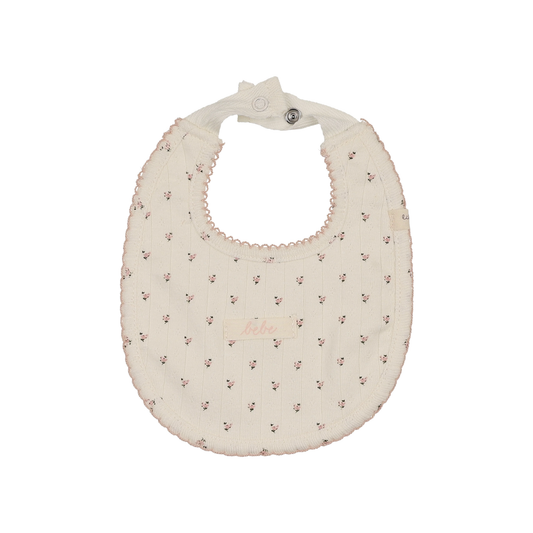 Lilette Cream/Pink Floret Print Bib