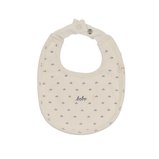 Lilette Cream/Blue Floret Print Bib