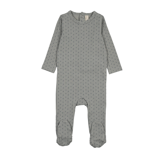 Lilette Light Blue Gem Stripe Footie