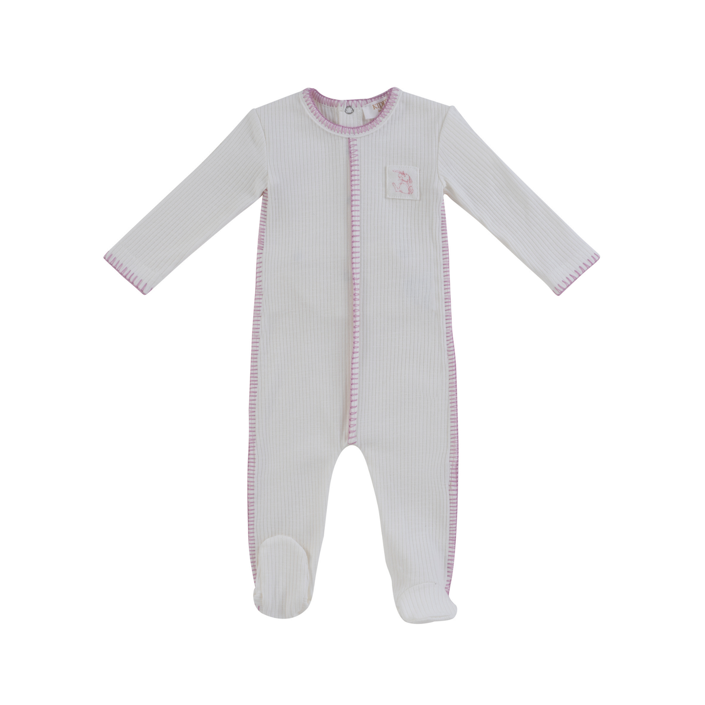 Kipp Baby Pink Bunny Rib Footie