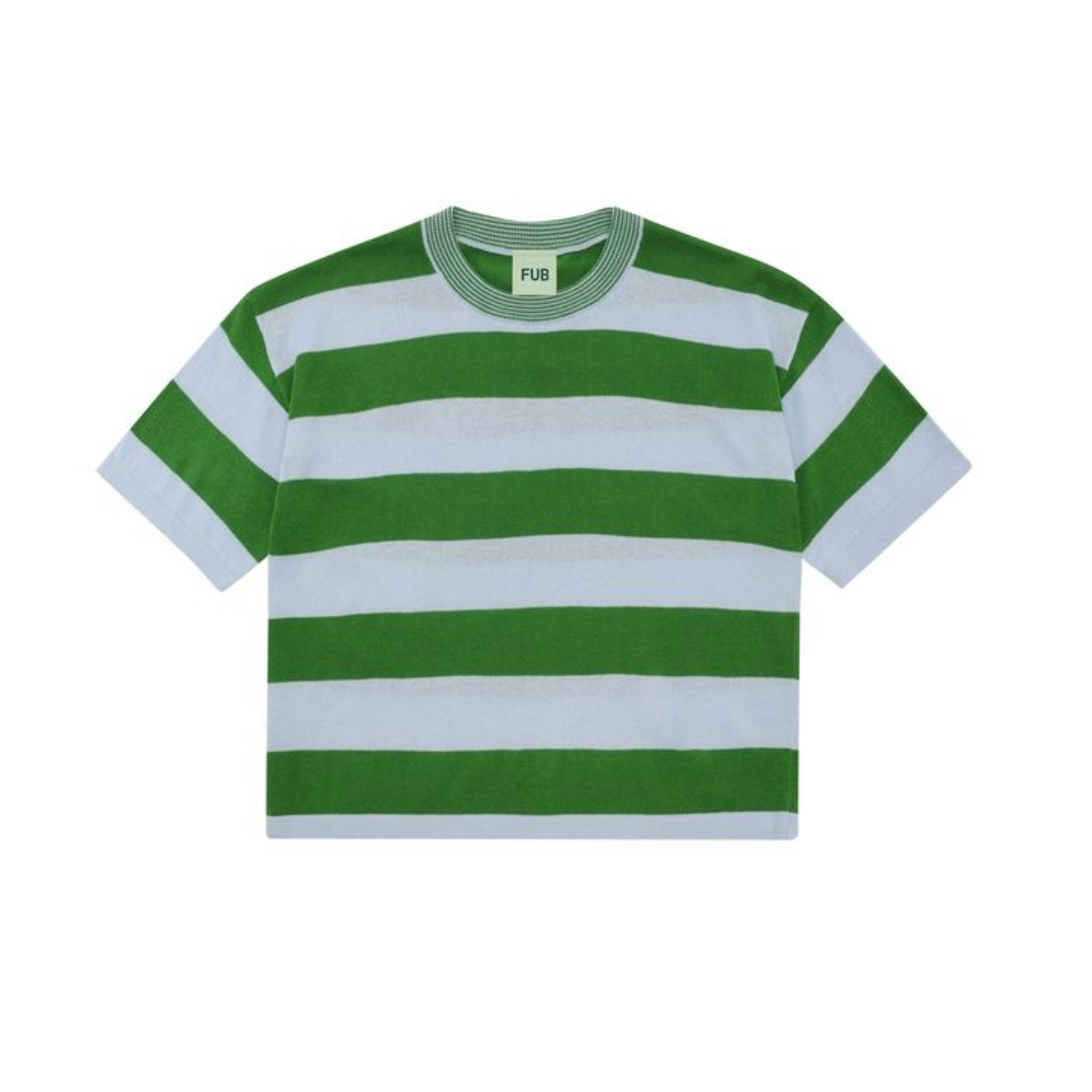 Fub Pale Blue/Pine Oversized Stripe Short Sleeve