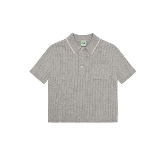 Fub Light Grey Melange Rib Polo