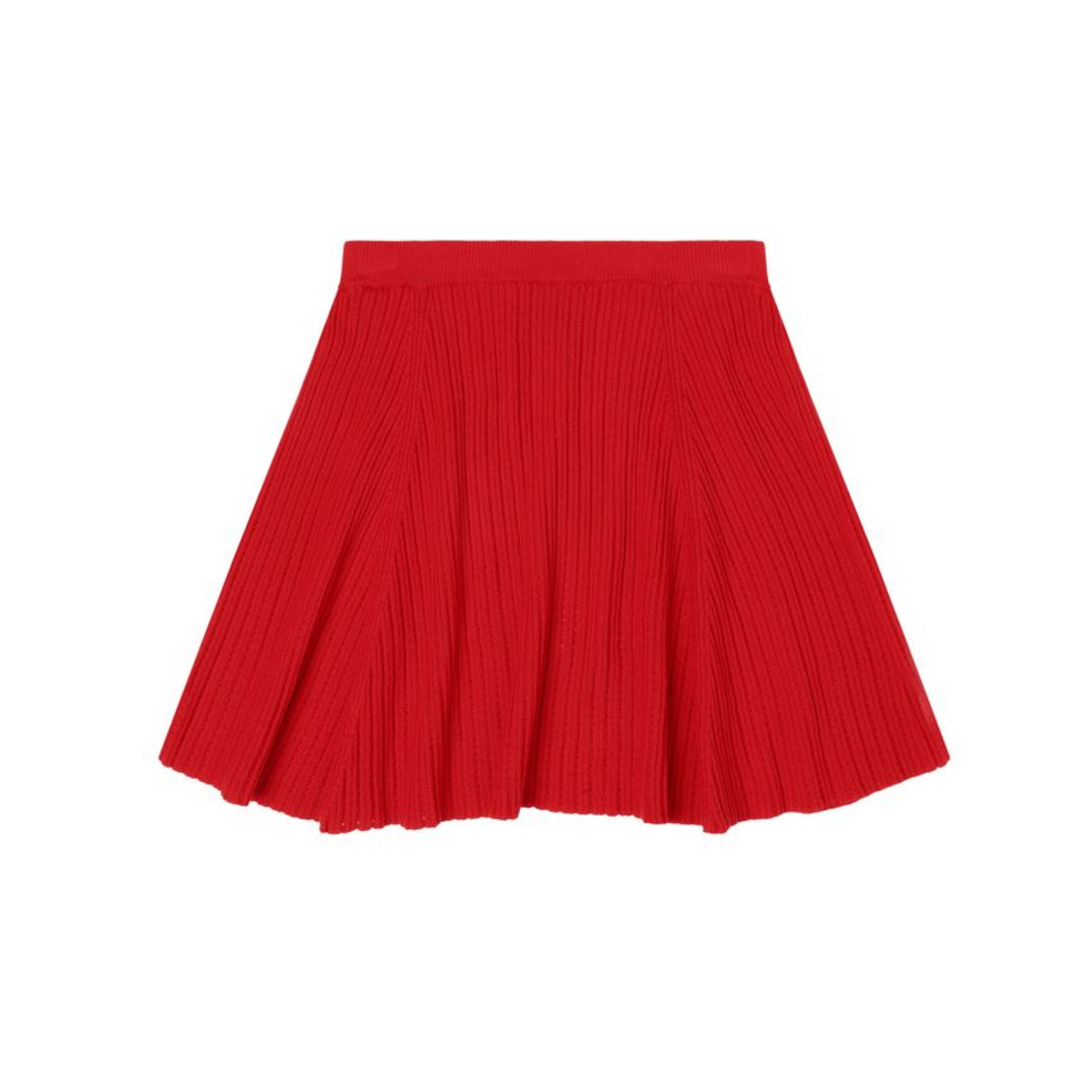 Fub Red Pointelle Flair Short Skirt