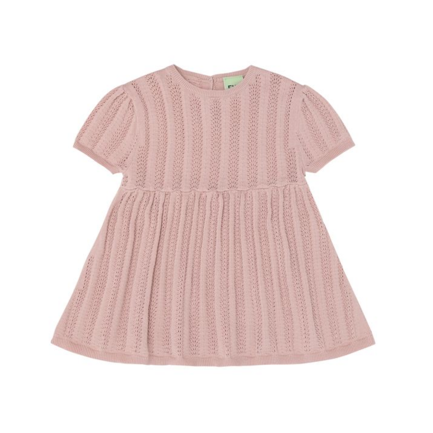 Fub Pale Rose Pleated Short Sleeve Dress