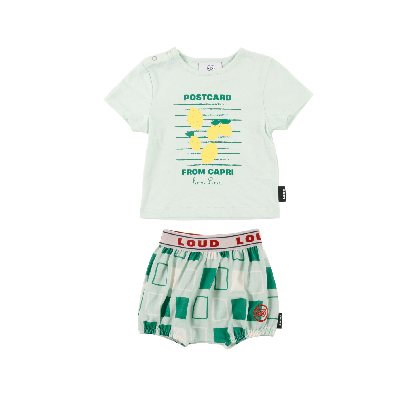Loud Jade/Lemons Postcard Bloomer Set