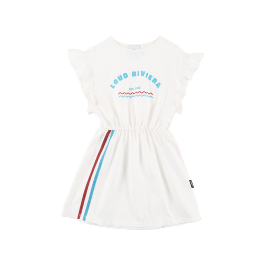 Loud Gardenia Napoli Ruffle Short Sleeve Dress