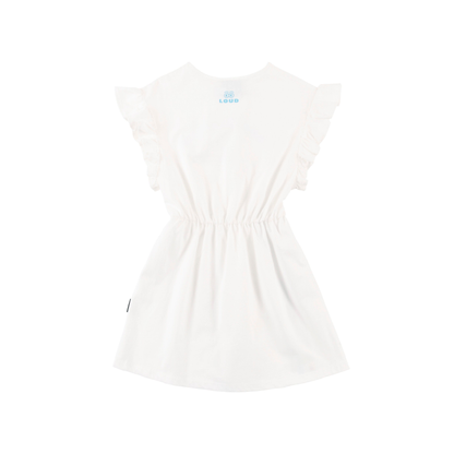 Loud Gardenia Napoli Ruffle Short Sleeve Dress
