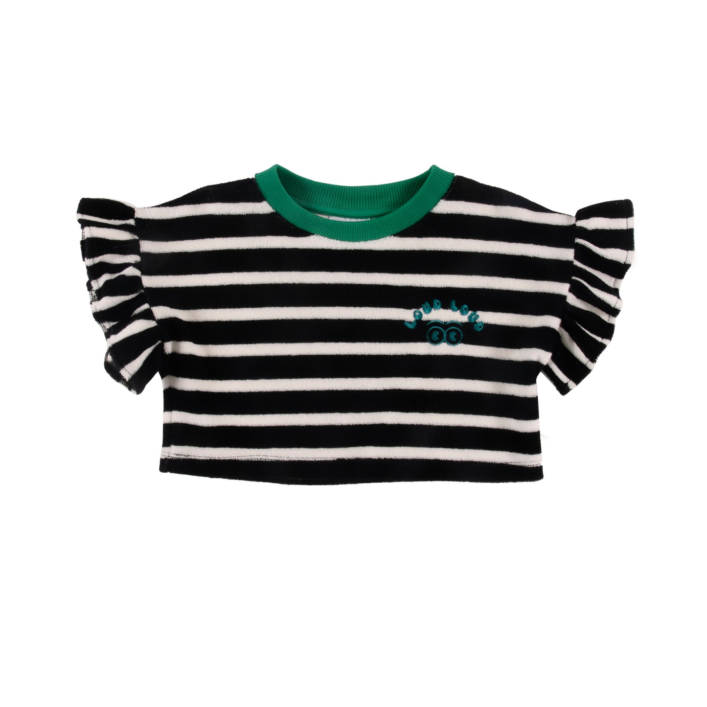 Loud Anthracite Stripe Frappe Ruffle Top