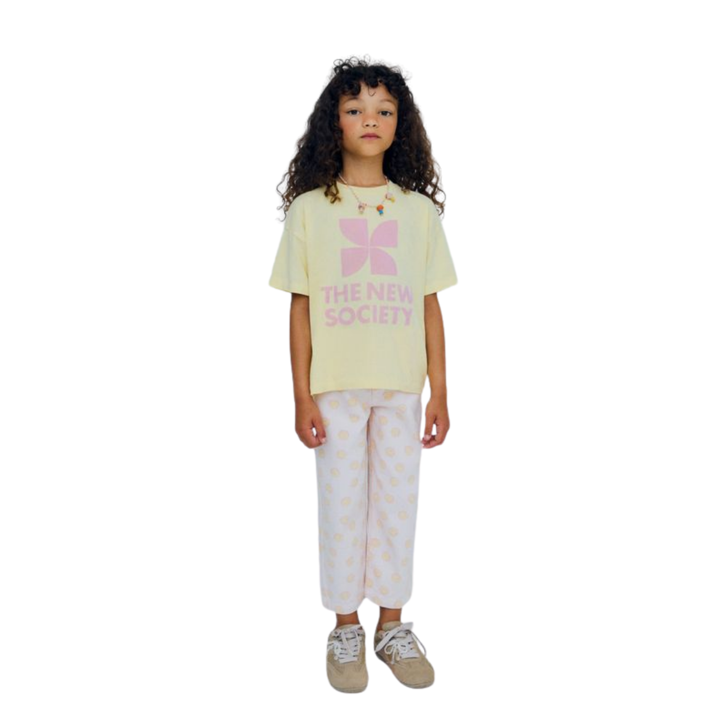 The New Society Soft Lemon Logo Short Sleeve Tee