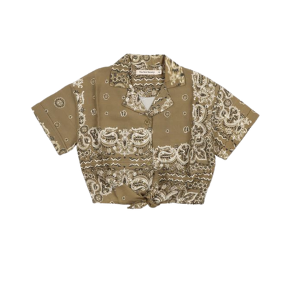 The New Society Bandana Print Waterlily Short  Sleeve Shirt
