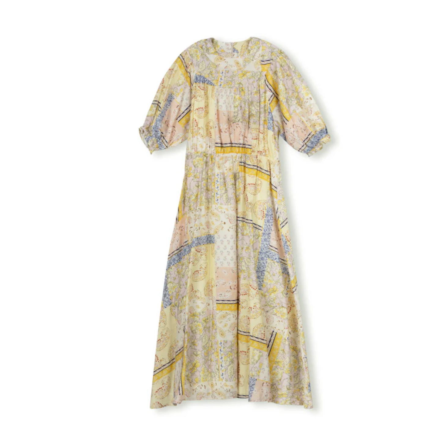 Minimal Floral Floral Paisley Printed Waisted Dress