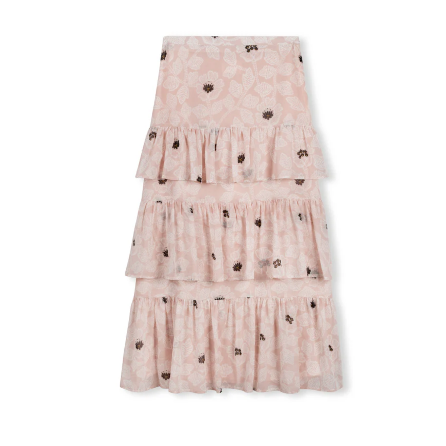 Tustello Pink Floral Tiered Skirt