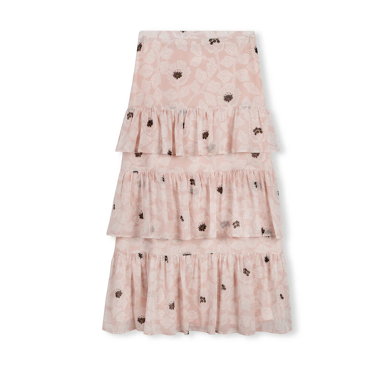 Tustello Pink Floral Tiered Skirt