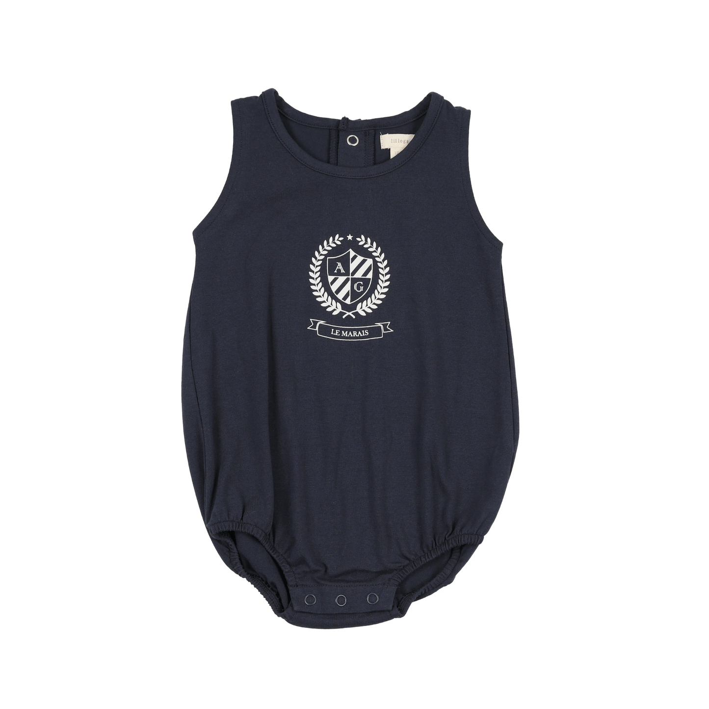 Lil Legs Navy Emblem Romper