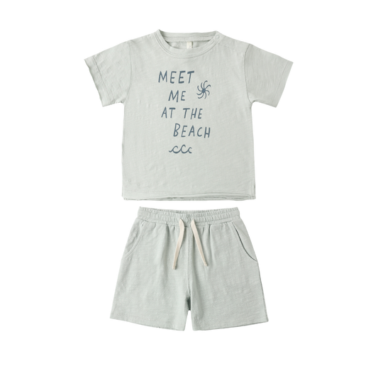 Rylee+Cru Seafoam Meet Me At The Beach Shorts Set