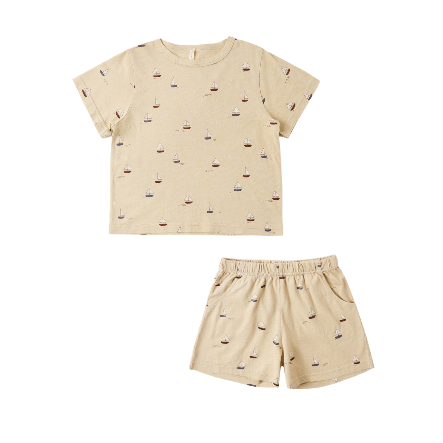 Rylee+Cru Butterscotch Sailboats Shorts Set
