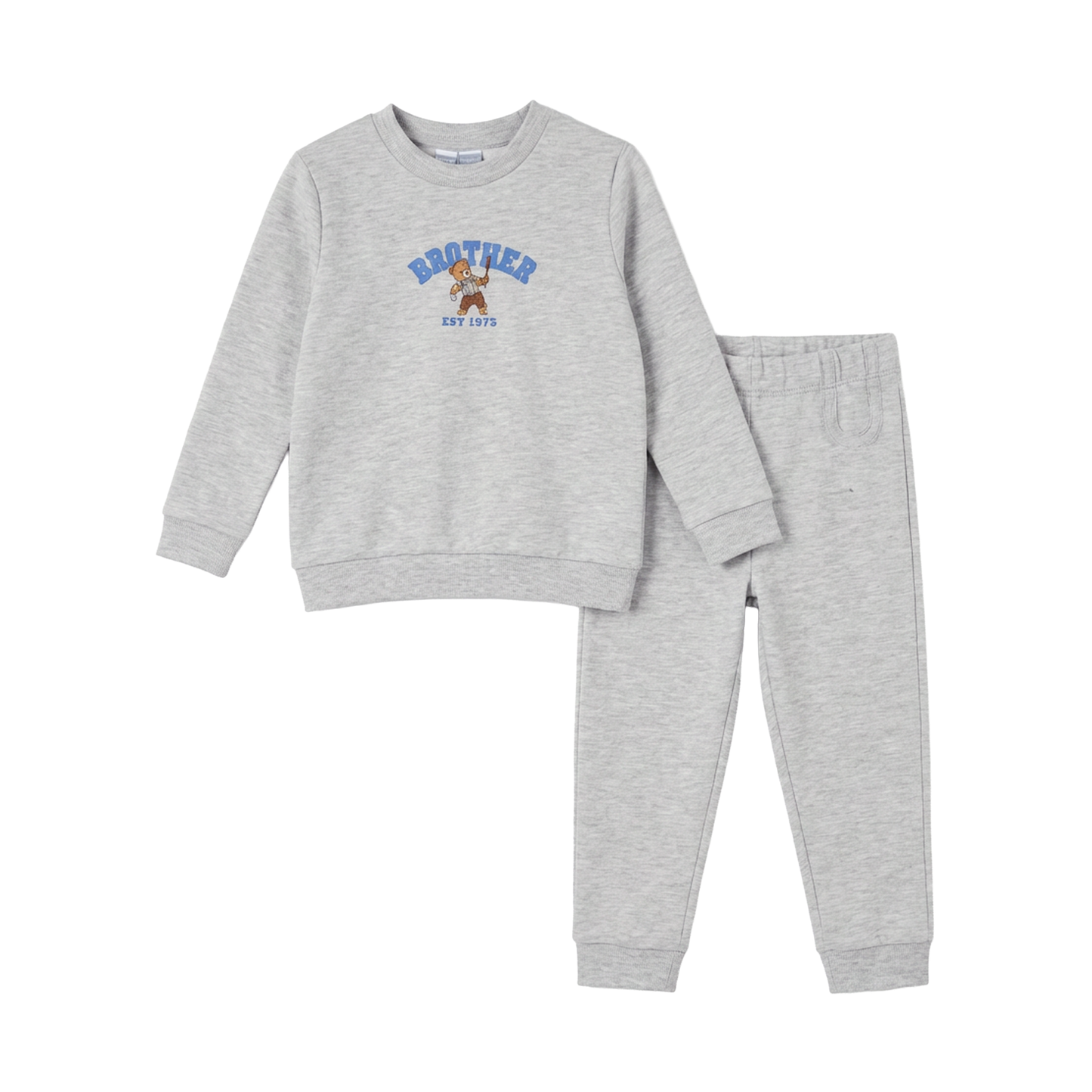 Whipped Cocoa Light Grey Mix/Navy Cotton Spandex Bro Sweatshirt And Pants