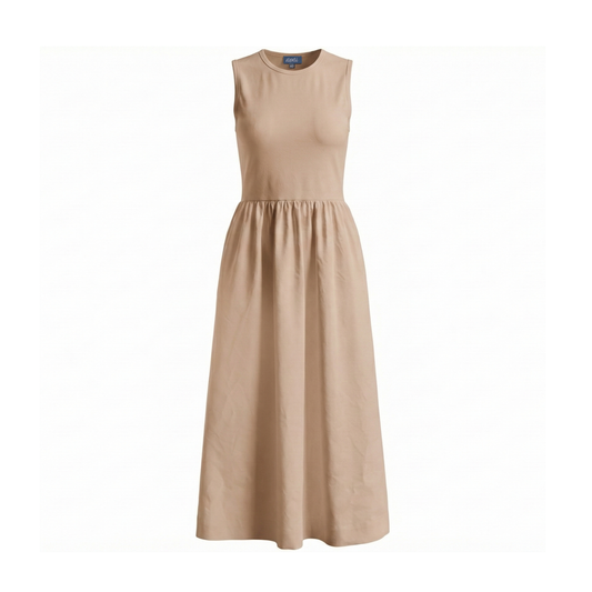 Noni Light Beige Midi Sleeveless Jumper