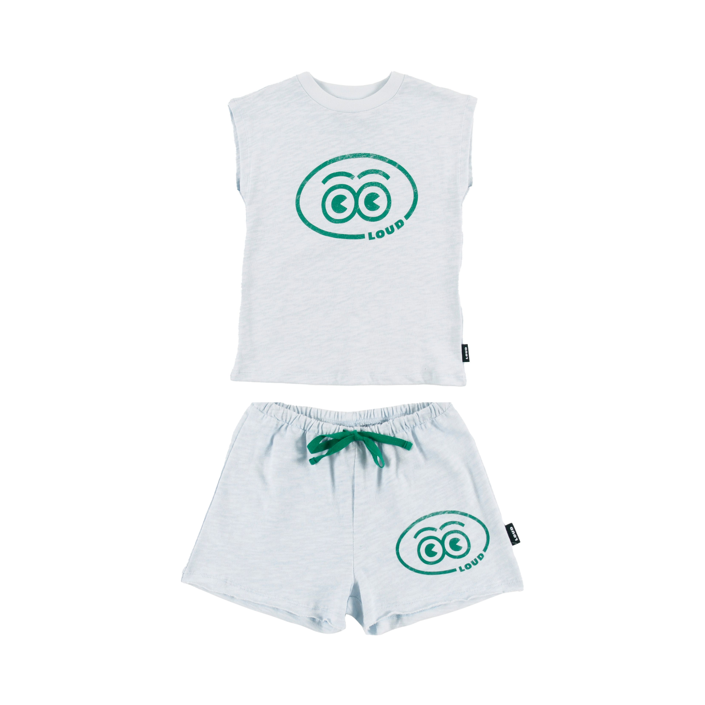 Loud Delicate Blue Geranio Shorts Set