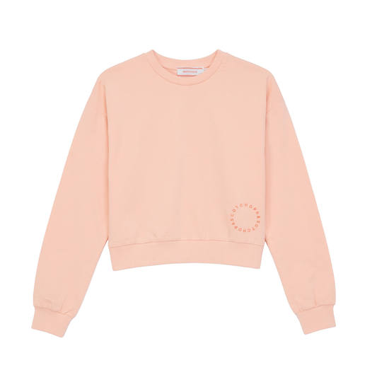 Hopscotch Apricot Cotton Spandex Crop Top